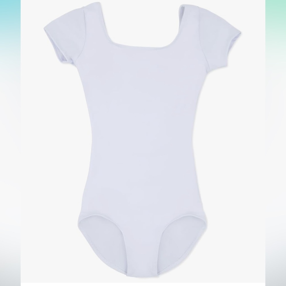 White Short Sleeve Bodysuit leotard